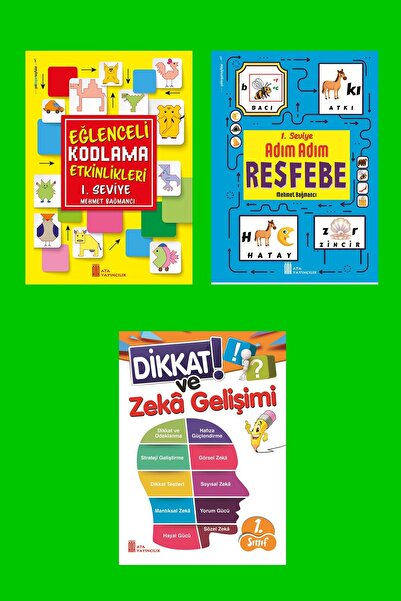 Ata Yayıncılık 1. Sınıf Eğlenceli Kodlama+Resfebe+Dikkat ve Zeka Gelişimi