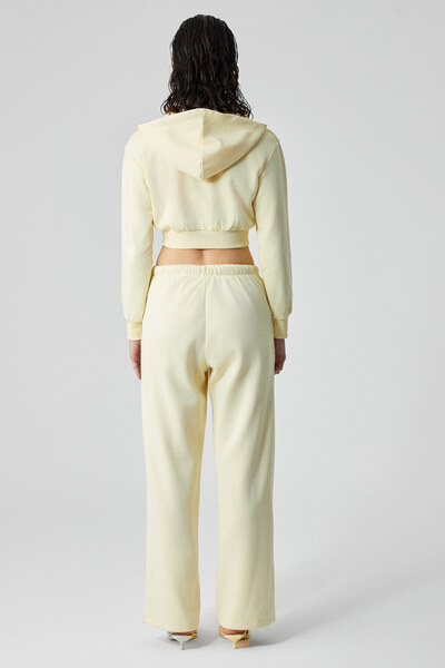 GRIMELANGE LAYA Kadın %100 Pamuk Regular Fit Çift Cepli Sarı Eşofman Altı