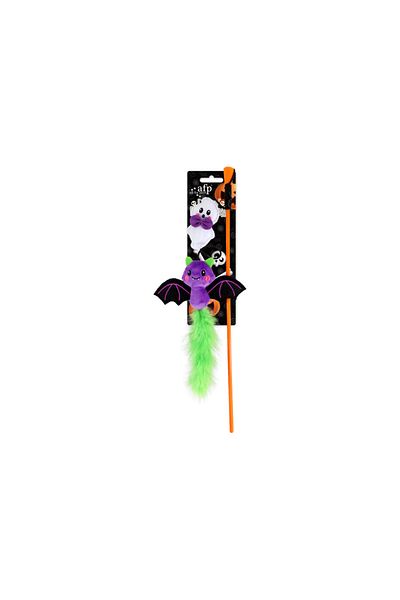 All For Paws Naughty or Trick Ghost and Bat Wand Cat Toy