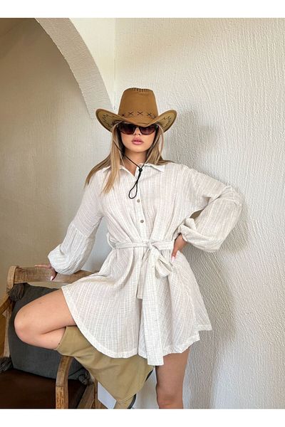 Bak'ap Salopetă mini albă Gofre Fabric Fabric