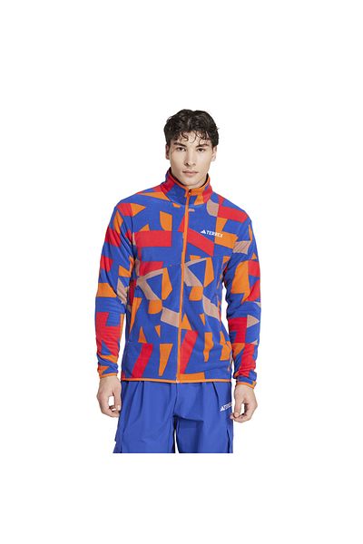 adidas Mt Aop Fz Fl Men's Pink Fleece Jacket Men's Fleece Jacket Je3917