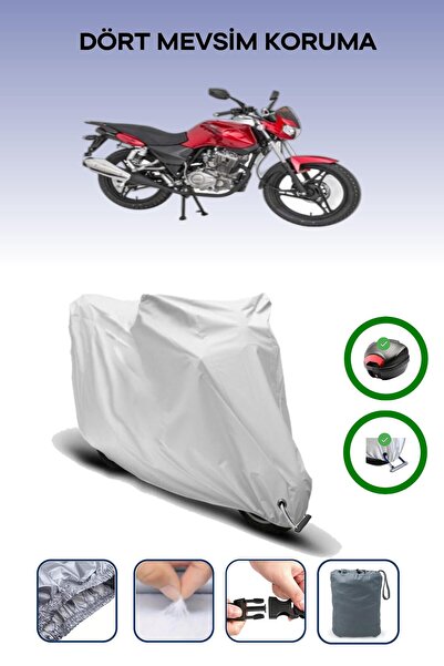 Breen Mondial 125 MH Drift - مشمع دراجة نارية رمادي، حقيبة خلفية وقفل متوافق،...