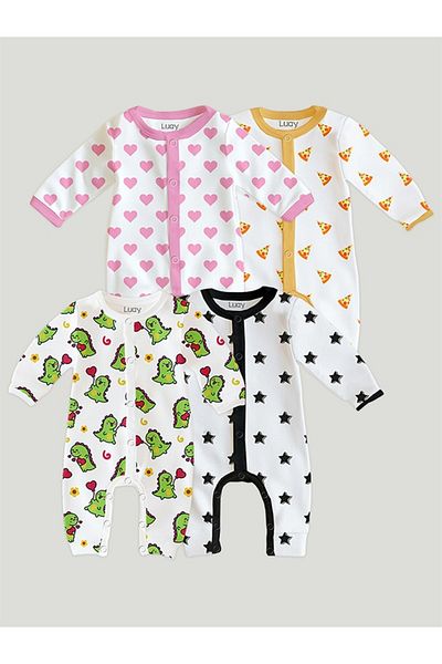 luay 100% Cotton Full Sleeves Printed Baby Romper,Bodysuit for Baby Girls & Baby Boy 9-12 M (PO4)