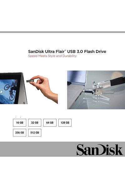 SanDisk Ultra Flair 32GB USB 3.0 Flash Drive – 150MB/s Speed, Sleek Metal, Durable, 5Y Warranty