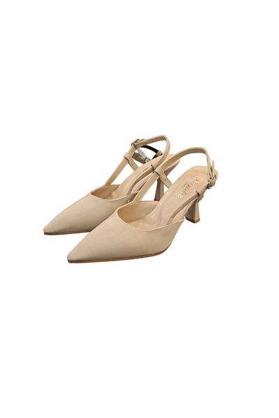 SOLMAZ Drop Plaster Satin Back Open Heeled Shoes