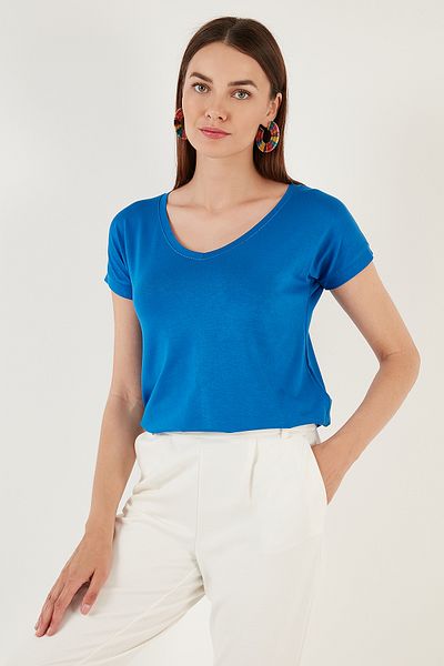 Lela V-Neck Relaxed Fit Slit Detailed 2'Li Package Blouse Bluz 5862000S2