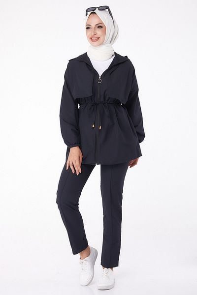 TOFİSA Front Tie Double Suit Black - 27073