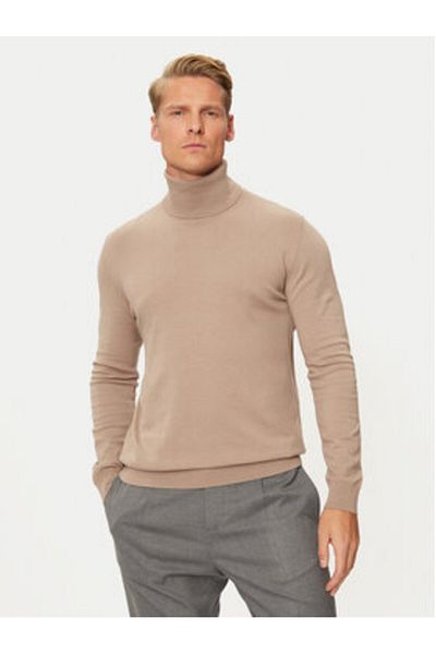 Sisley Pulover bărbătesc cu guler înalt 10F2S2244 bej