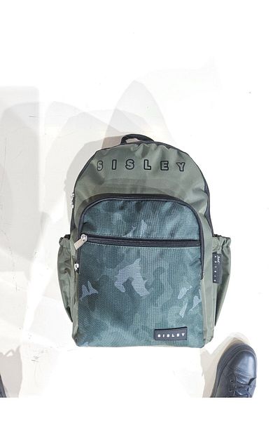 Sisley Khaki Camouflage Pocket Daily Backpack 12922