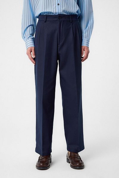 Antioch Navy Blue High Waist Cotton Men's Trousers