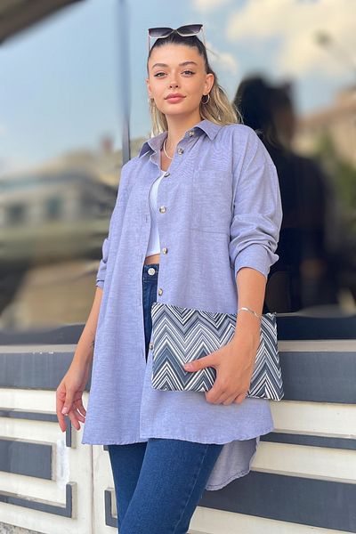 TOFİSA Single Pocket Shirt Gray - 27087
