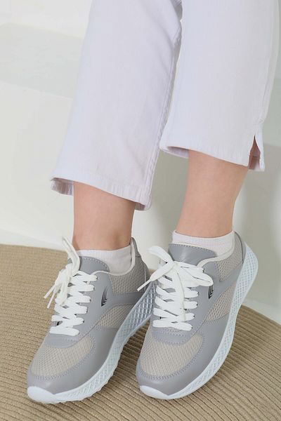 TOFİSA Women's Gray High Sole Sneakers - 27089