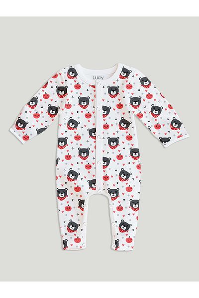 luay 100% Cotton Full Sleeves Printed Baby Romper,Bodysuit for Baby Girls & Baby Boy 0-3 M (PO4)