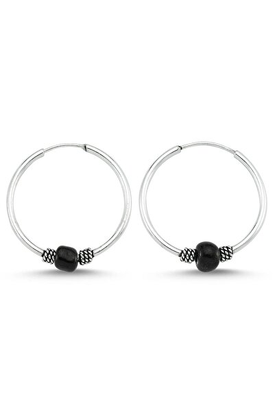 Takı Dükkanı Boncuklu Gümüş Halka Küpe 16 mm wsk09-16