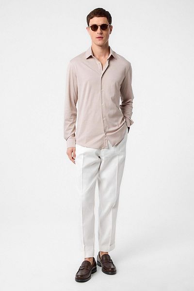 Antioch Beige Slim Fit Men's Shirt