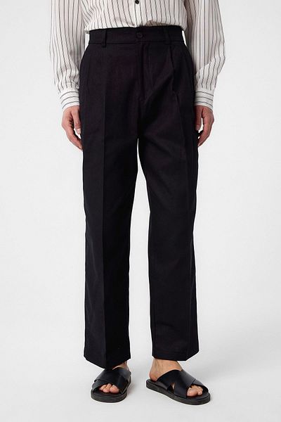 Antioch Black High Waist Cotton Men's Trousers