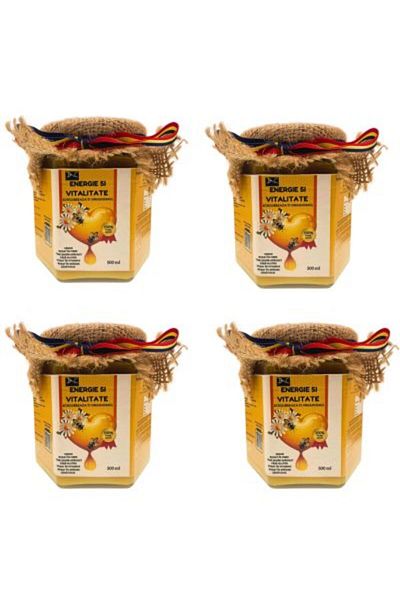 DACSHOP DAC shop honey with 16 natural ingredients, energizing, 4 x 500g