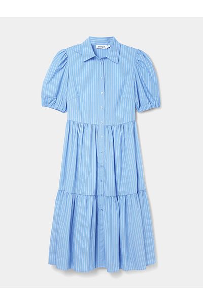 Desigual Rochie tip cămașă pentru femei 24SWVW82 albastră