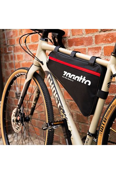 zagatto Triangular Bicycle Bag Zagatto®, Black/Red, 4.5L, 3 Fasteners, Waterproof, ZG792