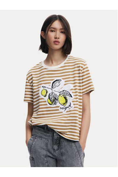 Desigual Tricou damă 25SWTKAE bej