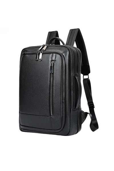 Busy Lady&Gentleman Laptop backpack Urban, men, genuine leather, multifunctional, trolley support, antiperspirant back