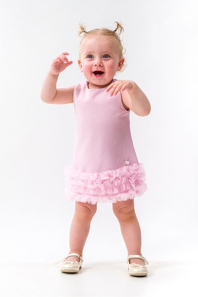 Wecan Girl's Dress with Ruffled Hem