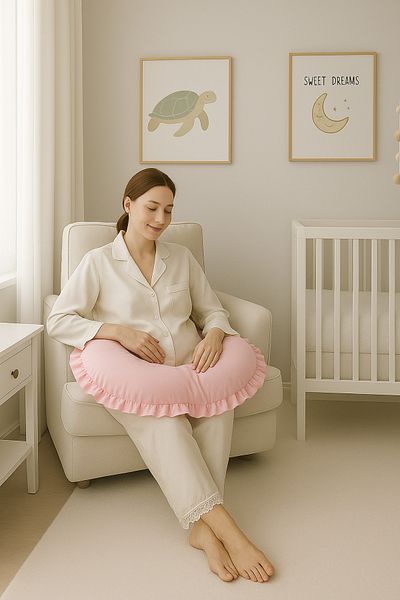 Dear Deer Love Frilly Breastfeeding Pillow Pink