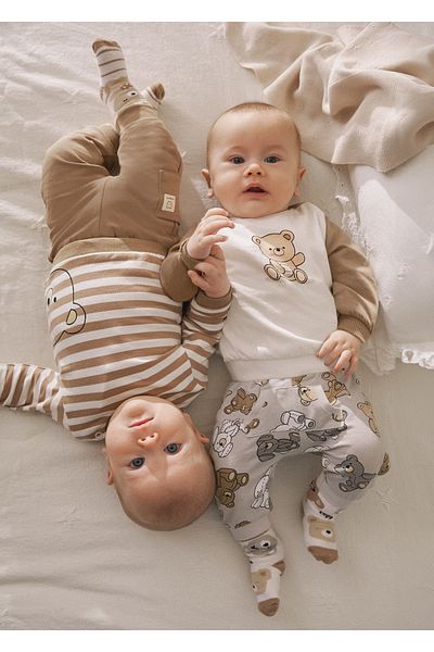 MAYORAL Baby Boy 4-Piece Top and Bottom Set Brown 1612
