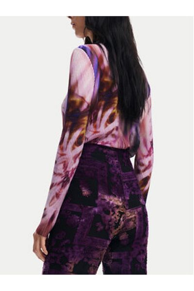 Desigual Women's Fabric Trousers 24WWPK05 Purple