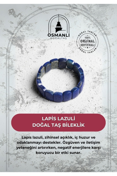 OSMANLI DOĞAL TAŞ سوار من حجر اللازورد الطبيعي المعتمد ذو القطع الواسعة