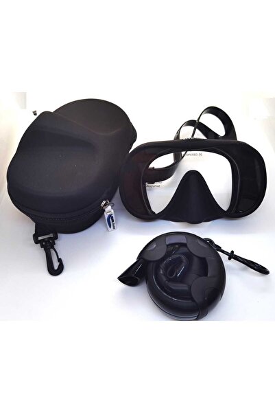 ELVE Marine Katlanabilir Şnorkelli Çantalı Silikon Maske Şnorkel Set (Tempere...