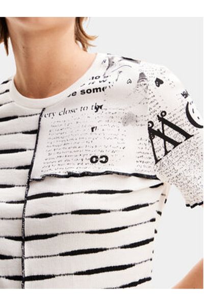 Desigual Tricou damă 24SWTKA8 Alb