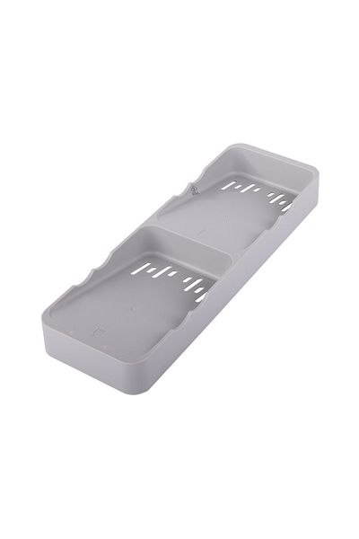zola Suport tacamuri din plastic, Zola®, doua compartimente, 39.5x13x4.5 cm, gri