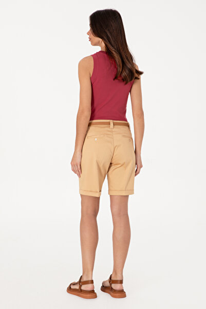 U.S. Polo Assn. Kadın Camel Dokuma Şort 50299160-VR015