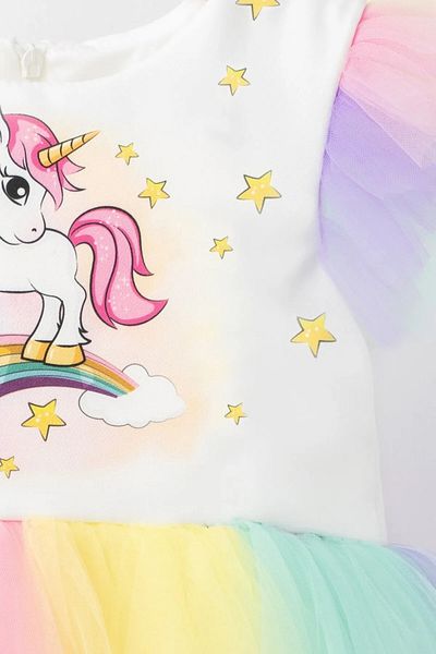 Mortex Μονόκερος εμπριμέ πολύχρωμο Tutu Tulle Βραδινό φόρεμα για κορίτσια Κοστούμι γενεθλίων