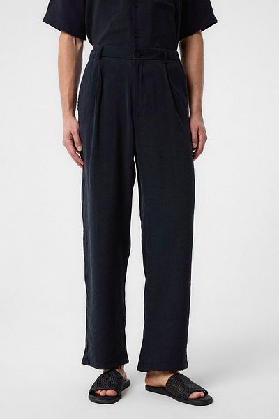 Antioch Black Relaxed Modal Fabric High Waist Men's Trousers