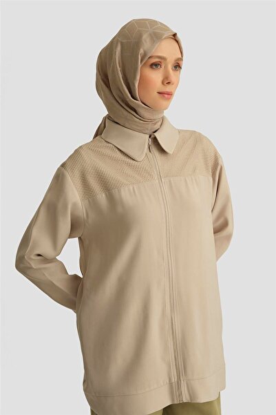 Armine File Detaylı Tunik 25YD4228-1 Bej