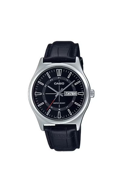 Casio Men's Leather Analog Wrist Watch