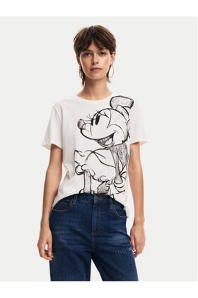 Desigual Tricou damă desigual 24WWTKA1 Ecru