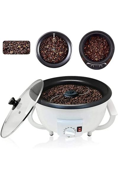 Denx DX3422 محمصة قهوة وصانعة فشار، 2 لتر، 800 واط