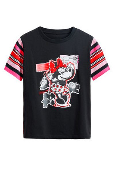 Desigual Women's T-Shirt 25SWTK39 Black