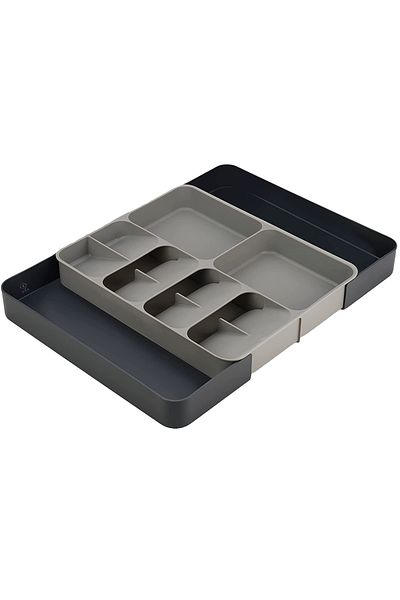 zola Suport tacamuri din plastic, extensibil, 28-50 x 39 x 5 cm, gri