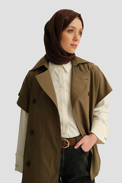 Armine Trench Coat Vest 25Yh528 Khaki