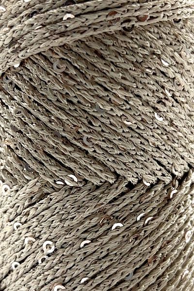 SENSY Paillette Sequin Polyester Macrame Thread Polyester Sequin Macrame Thread Sequin Bag Thread Milky Coffee