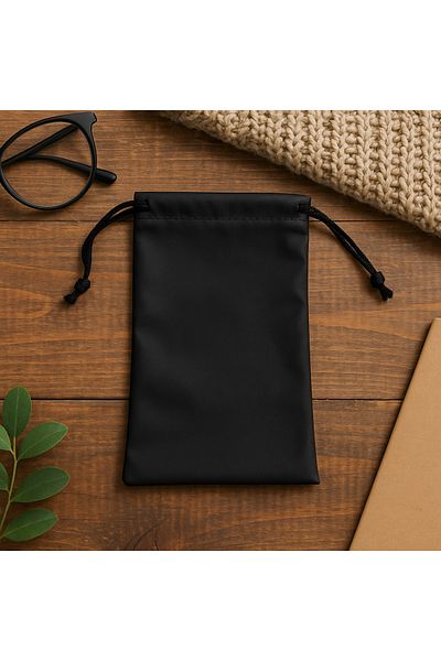 OEM Glasses Case, With String, Pouch Case, Black