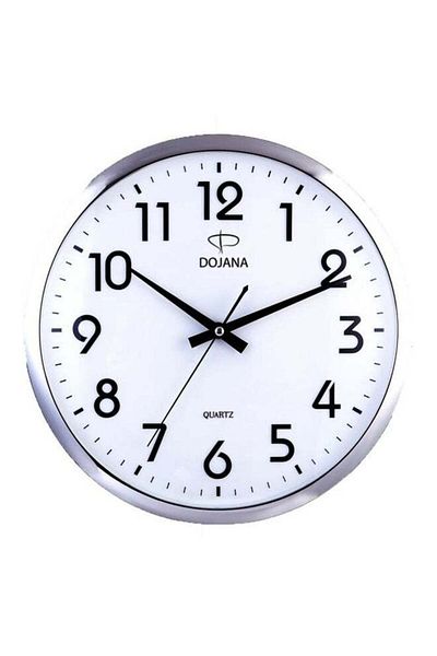 dojana Round Analog Wall Clock Silver/White