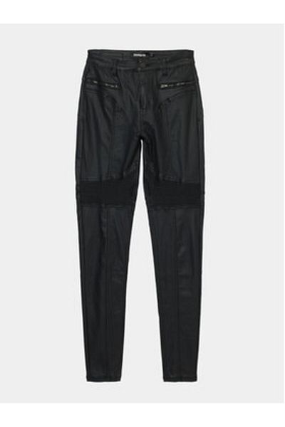 Desigual Women's Faux Leather Trousers 24SWPW26 Black