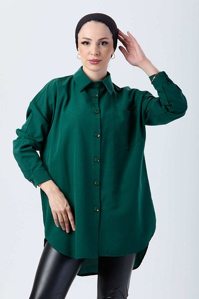 TOFİSA Single Pocket Shirt Emerald - 27087