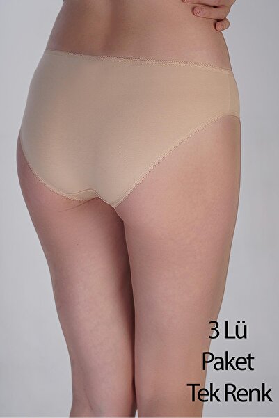cotonhause Жіночі бавовняні бікіні трусики, 3 шт. в упаковці – звичайна талія, тілесний колір 365001