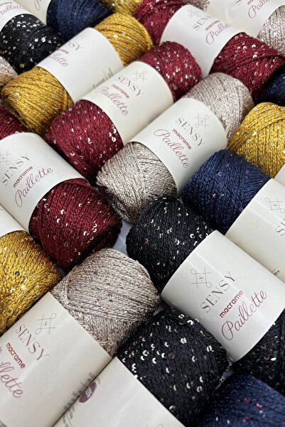 SENSY Paillette Polyester Macrame Sequin Thread Polyester Macrame Thread Supla Thread Sequin Bag Thread Claret Red